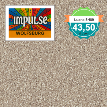 Vorwerk Luana Teppichboden kiesel – quadratische Draufsicht